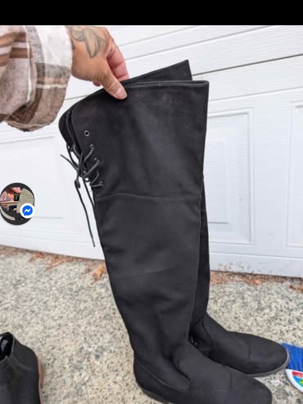 Dream Pairs Black Over-the-Knee Lace Up Boots